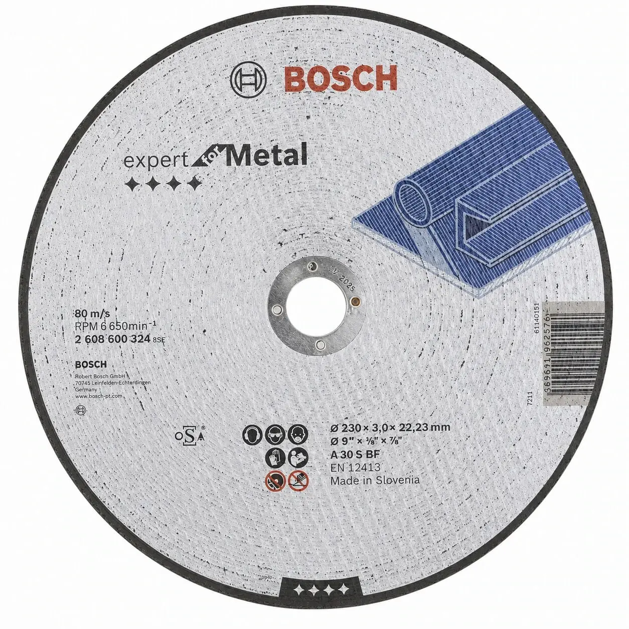 Bosch 230*3,0 mm Expert for Metal Kesme Diski Düz 2608600324 25'li Paket