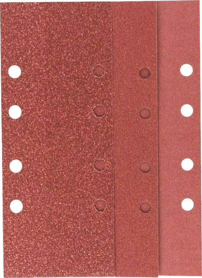 Bosch - Titreşimli Zımpara Kağıdı 10'lu Set, 93 x 230 mm 60/120/180 Kum 8 Delik