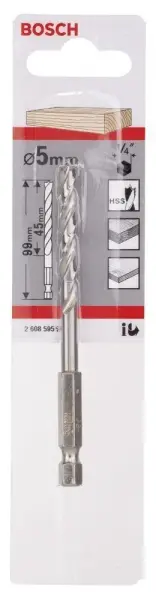 Bosch Ahşap Matkap Ucu 5*99 mm 1/4 Hex Şaft