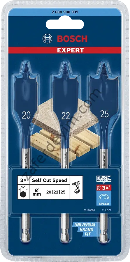Bosch EXPERT Self Cut Speed Yaprak Matkap Ucu Seti 20/22/25 mm 3 parça