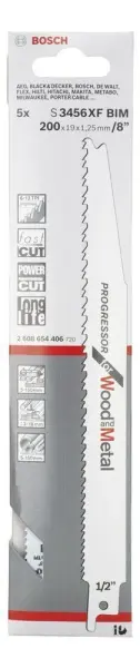 Bosch S 3456 XF Progressor Wood and Metal 5'li