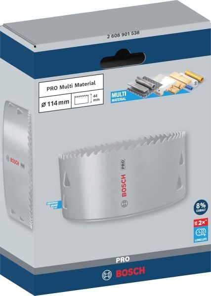 Bosch PRO Multi Material Delik Açma Testeresi (Panç) – 114 mm – 2608901538