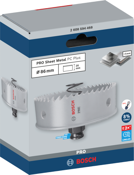 Bosch PRO Sheet Metal PC Plus Delik Açma Testeresi (Panç) – 86 mm – 2608594468