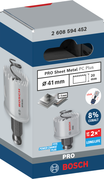 Bosch PRO Sheet Metal PC Plus Delik Açma Testeresi (Panç) – 41 mm – 2608594452
