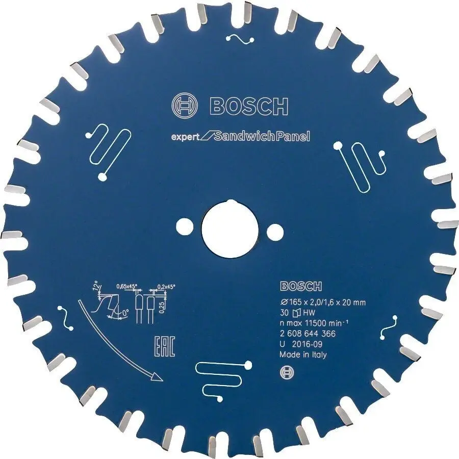 Bosch - Expert Serisi Sandviç Panel için Daire Testere Bıçağı 165*20 mm 30 Diş
