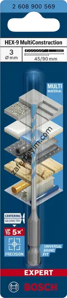 Bosch EXPERT HEX-9 MultiConstruction Delme Ucu 5 x 50 x 100 mm
