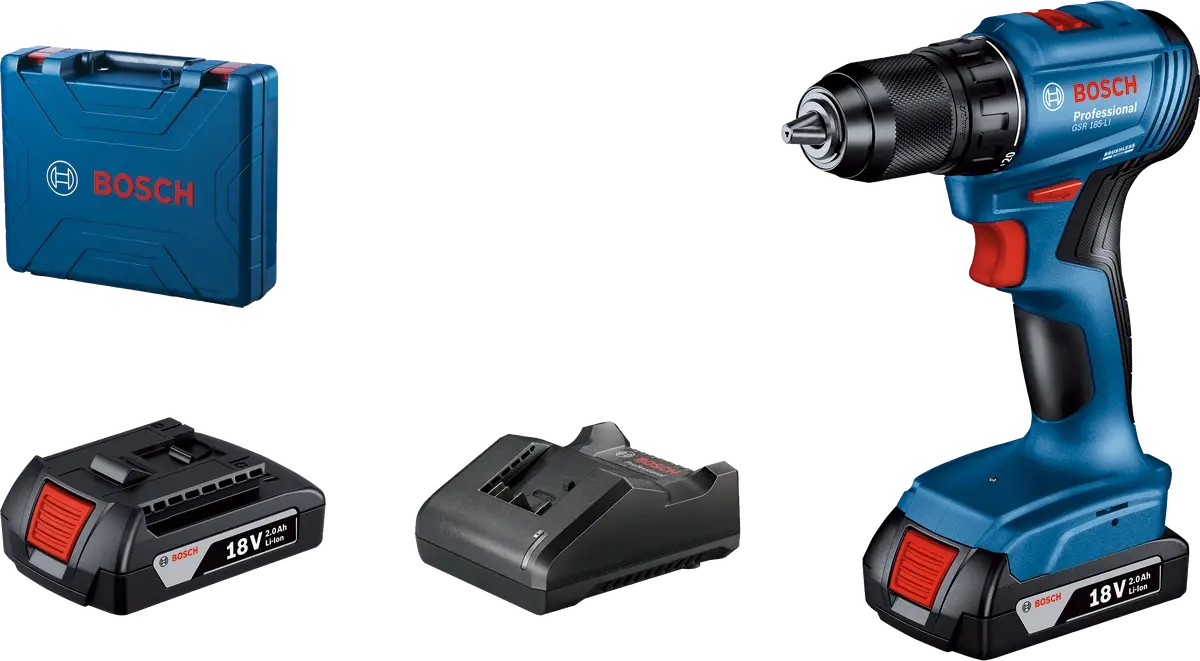 Bosch Akülü Delme/Vidalama Makinesi GSR 185-LI Çift Akülü 2x2.0Ah