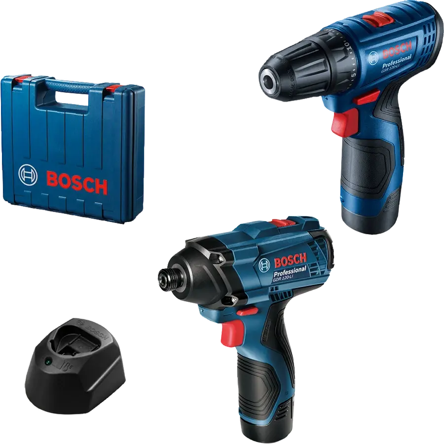Bosch Akülü matkap/vidalama makinesi GSR 120-Li + Akülü darbeli somun sıkma makinesi GDR 120-Li