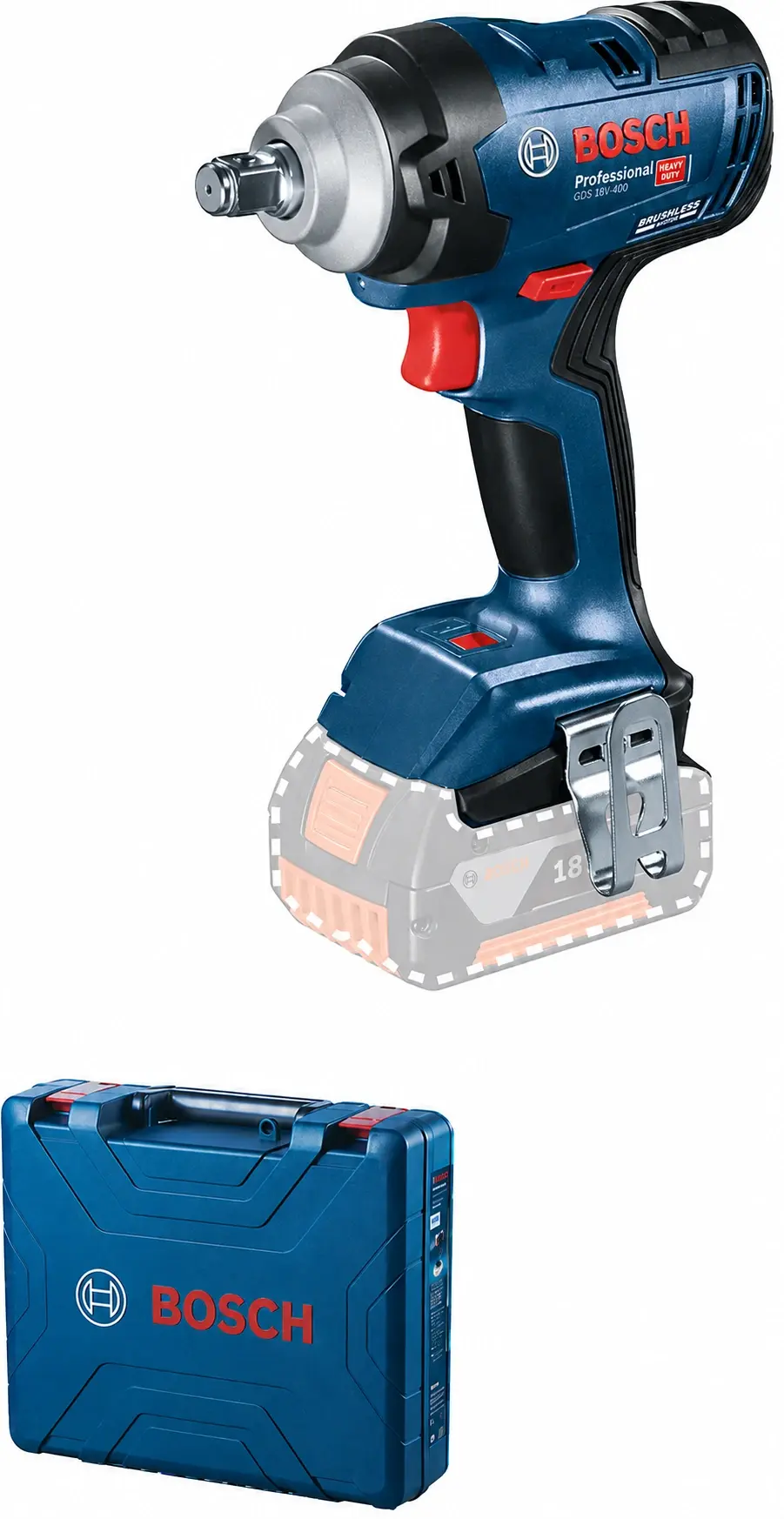 Bosch Akülü darbeli somun sıkma makineleri GDS 18V-400 (SOLO)