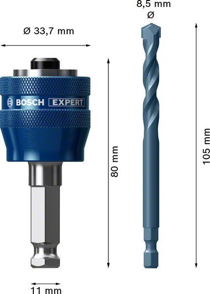Bosch Delik Açma Testeresi Expert PC-Plus Panç Adaptör eHD+sMC TCT 105 Ø8,7 – 2608900526