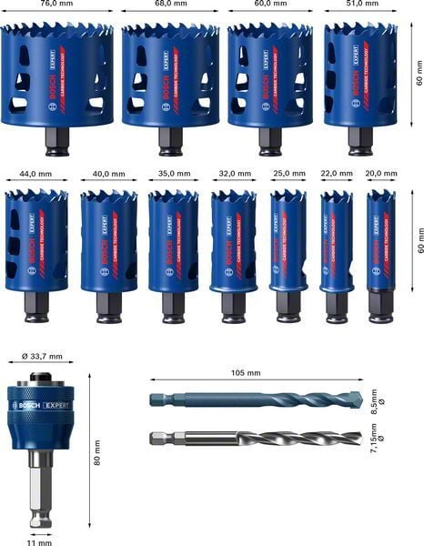 Bosch Delik Açma Testeresi Expert Seti eHD (14 Adet) (v3) – 2608900448
