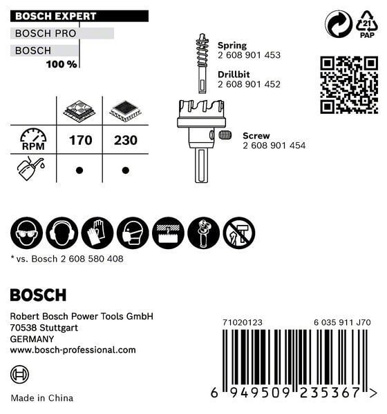 Bosch Delik Açma Testeresi Expert Carbide Metal 70 mm – 2608901443