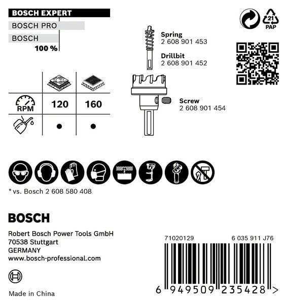 Bosch Delik Açma Testeresi Expert Carbide Metal 100 mm – 2608901449
