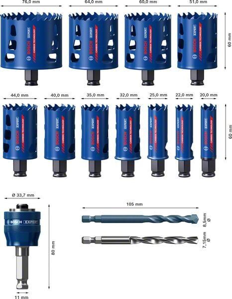 Bosch Delik Açma Testeresi Expert Seti eHD (13 Adet) (v3) – 2608900447