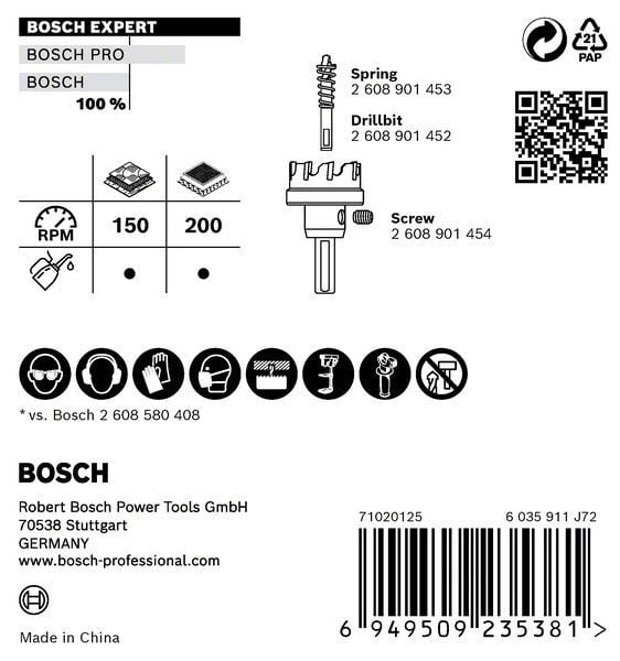 Bosch Delik Açma Testeresi Expert Carbide Metal 80 mm – 2608901445