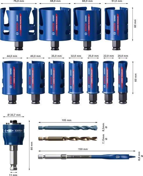 Bosch Delik Açma Testeresi Expert Seti eHD (15 Adet) – 2608900489
