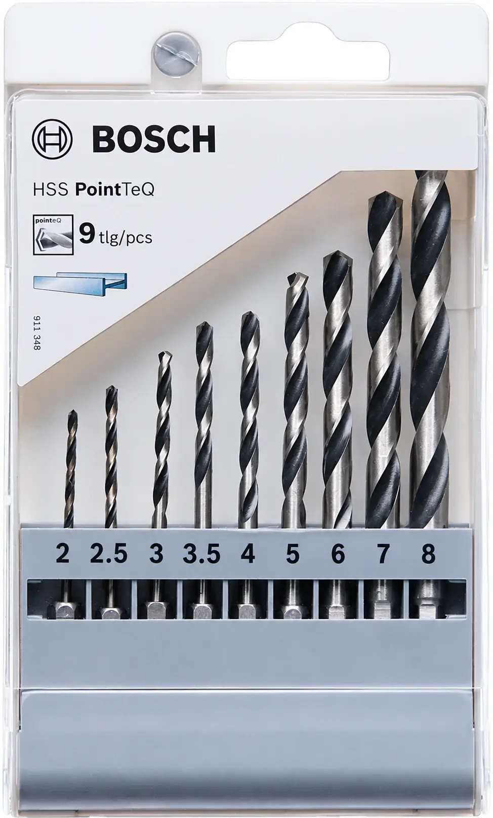 Bosch 9 parçalı HSS PointTeQ Altıgen Delme Ucu seti 2 - 8 mm