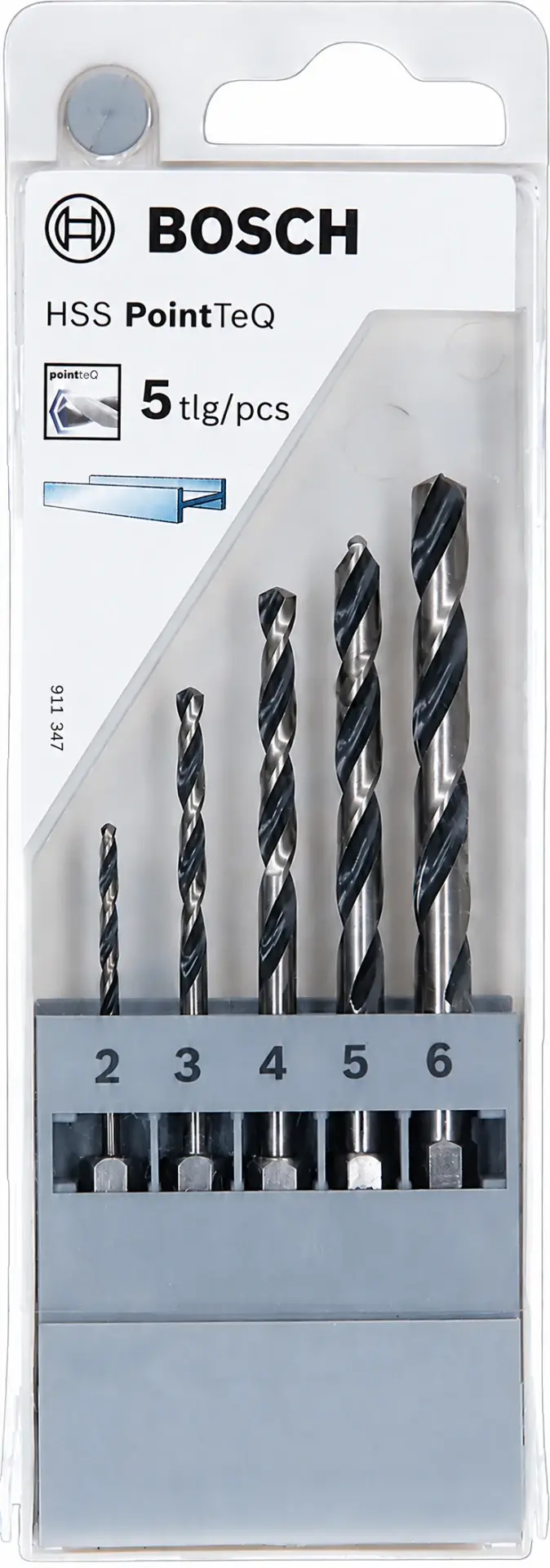 Bosch 5 parçalı HSS PointTeQ Altıgen Delme Ucu seti 2 - 6 mm